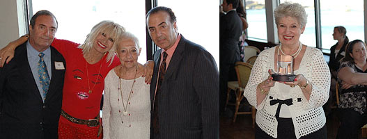 Gary Hughes, Betsey Johnson, Roslyn Harte and Isaac Gindi;
Rosa Chamides holding her Al Jaffin Award